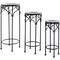 Black 3-Piece Mosaic Plant Stand Set Metal Stackable Indoor Outdoor Decorative